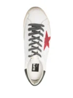 Golden Goose Super-Star with red suede star and green leather heel tab - Image 4
