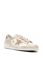 Golden Goose Stardan in ecru nappa leather with gold glitter star and heel tab - Image 2