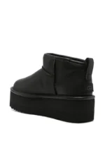 UGG Classic Ultra Mini Platform Boot Black Leather - Image 3