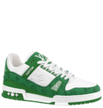 Louis Vuitton Trainer Green Monogram Denim White - Image 2