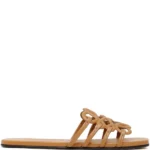 Loewe Petal Anagram slide Camel in soft calfskin