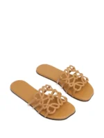 Loewe Petal Anagram slide Camel in soft calfskin - Image 2