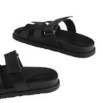 Hermes Chypre Sandal Noir Calfskin Leather - Image 5