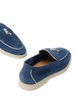 Loro Piana Summer Charms Walk Loafer Suede Ocean Heart - Image 5