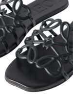 Loewe Petal Anagram slide black in soft calfskin - Image 4