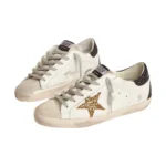 Golden Goose Superstar in white black & glitter Star - Image 3