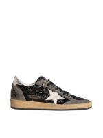 Golden Goose Ball Star in glitter with leather star and metallic leather heel tab