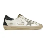 Golden Goose Super-Star with silver star and brown glitter heel tab