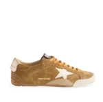 Golden Goose True-Star in tobacco-colored suede star platinum heel tab