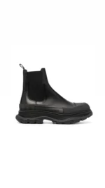 Alexander McQueen Tread Slick Ankle Boot Black Silver