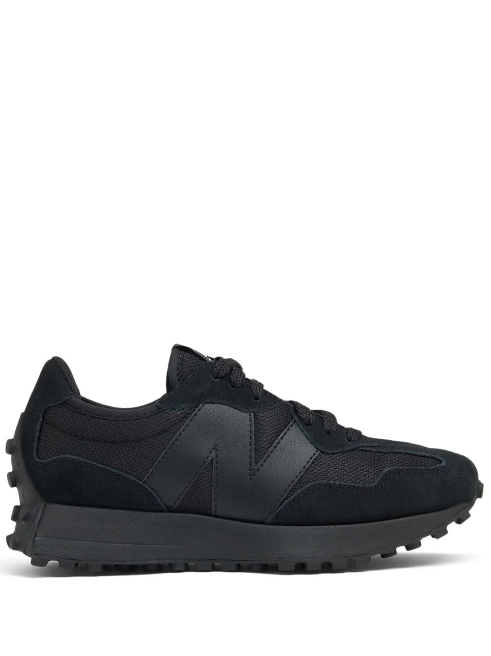 IMG_1166.jpeg.webp New Balance 327 Black White Tongue Logo - Image 1
