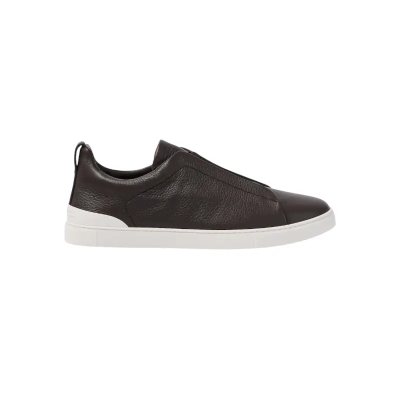 IMG_8473.webp Zegna BROWN TRIPLE STITCH SECONDSKIN SNEAKERS - Image 1