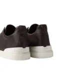 Zegna BROWN TRIPLE STITCH SECONDSKIN SNEAKERS - Image 3