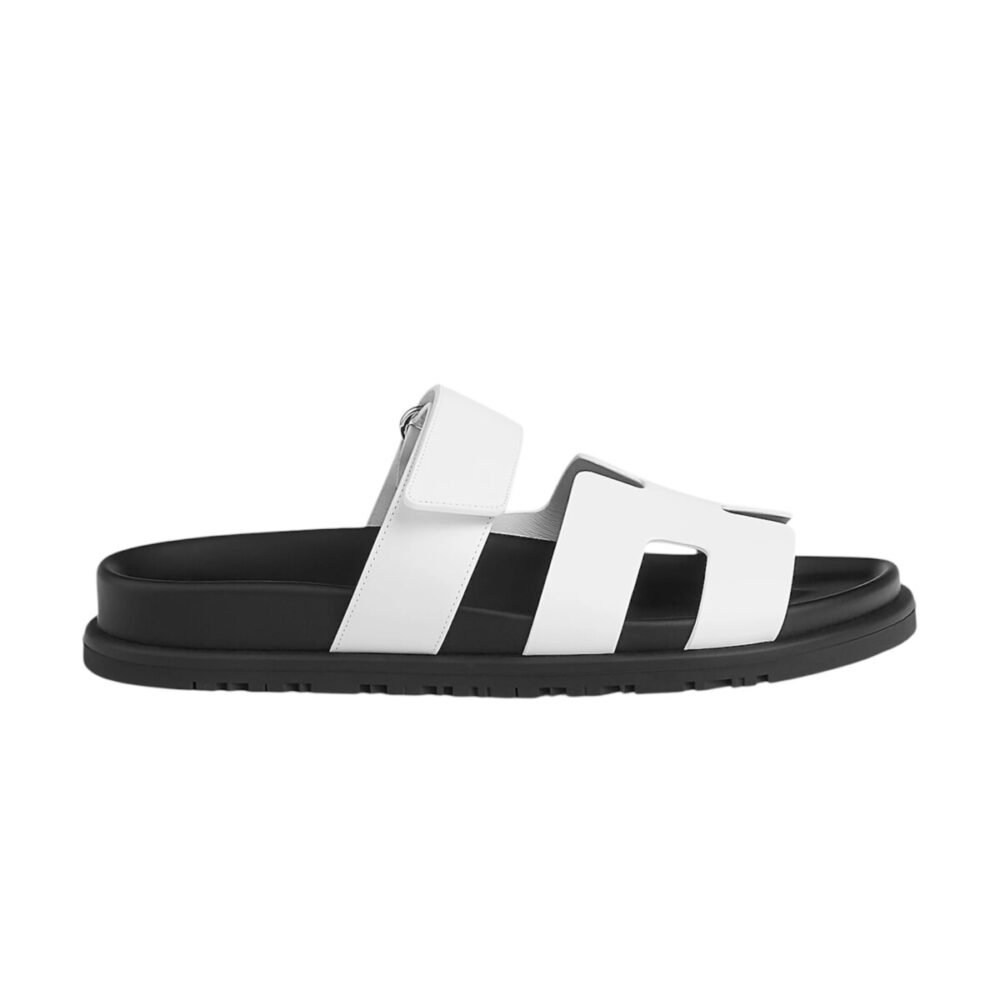 Photoroom_20250516_184646.jpeg Hermes chypre sandal noir calfskin leather white - Image 1