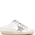 Golden Gosse Super-Star Sabot platinum glitter star and suede tongue