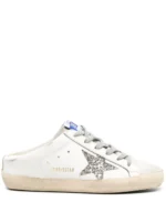 Golden Gosse Super-Star Sabot platinum glitter star and suede tongue