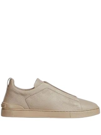 19464774_43451349_322.jpg.jpg Zegna Beige Suede Triple Stitch Sneakers - Image 1