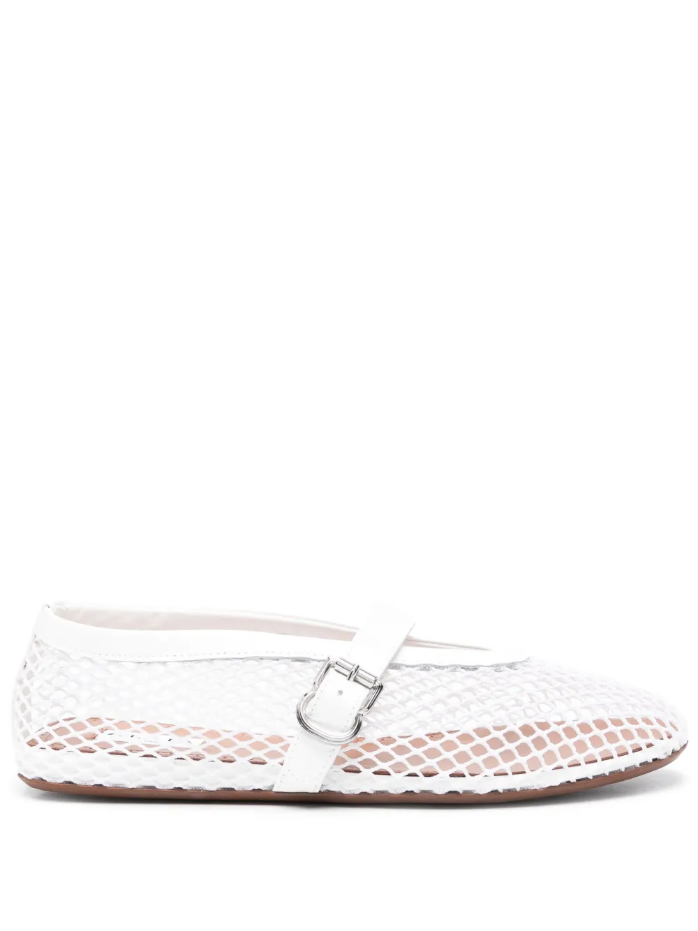 22893292_53005589_1000.jpg.webp Alaïa Ballet Flats In Fishnet Optical White - Image 1
