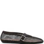 Alaïa Ballet Flats In Fishnet Black