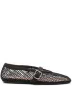 Alaïa Ballet Flats In Fishnet Black