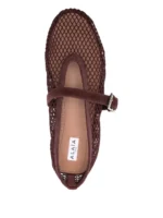 Alaïa Ballet Flats In Fishnet Garnet Red - Image 4