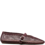 Alaïa Ballet Flats In Fishnet Garnet Red