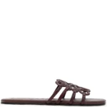 Loewe Petal Dark Burgundy slide black in soft calfskin