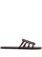 Loewe Petal Dark Burgundy slide black in soft calfskin