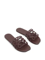 Loewe Petal Dark Burgundy slide black in soft calfskin - Image 2
