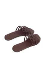 Loewe Petal Dark Burgundy slide black in soft calfskin - Image 3