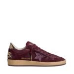 Golden Gosse Ball Star in burgundy suede with crystal