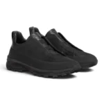 Zegna Dark Black Leather And Suede Triple Stitc Monte Sneakers - Image 2