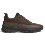 Zegna Dark Brown Leather And Suede Triple Stitc Monte Sneakers