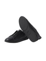 Zegna black leather triple stitch sneakers - Image 5
