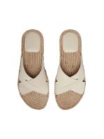 Zegna Off White Suede Espadrille Sandals - Image 3