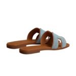 Hermes Oran Sandal Bleu Clair / Naturel - Image 3