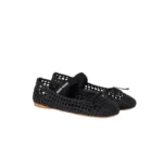 Miu Miu Woven Nappa Leather Ballerinas Black - Image 2