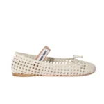 Miu Miu Woven Nappa Leather Ballerinas Gold