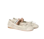 Miu Miu Woven Nappa Leather Ballerinas Gold - Image 2