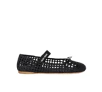 Miu Miu Woven Nappa Leather Ballerinas Black
