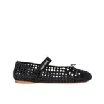 Miu Miu Woven Nappa Leather Ballerinas Black