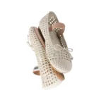 Miu Miu Woven Nappa Leather Ballerinas Gold - Image 3