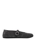 Alaïa Crystal-embellished suede ballet flats Black